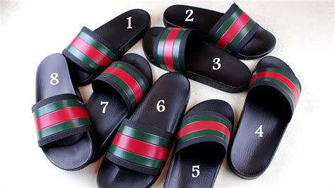 fake flip flops gucci|authentic gucci slides.